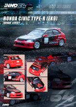 Load image into Gallery viewer, (Pre Order) Inno 1/64 HONDA CIVIC TYPE-R )EK9) &quot;ADVAN&quot; Livery