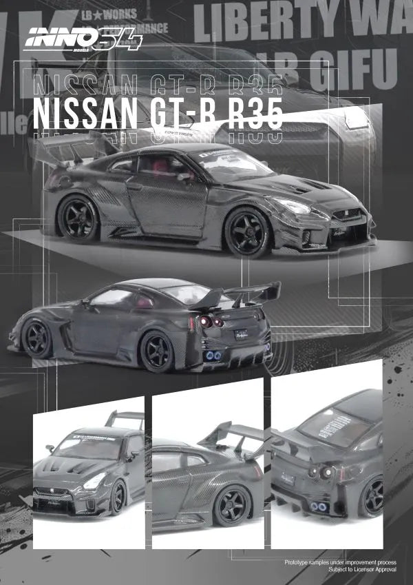 INNO64 1:64 NISSAN GT-R (R35) LBWK SUPER SILHOUETTE 35GT-RR Full Carbon