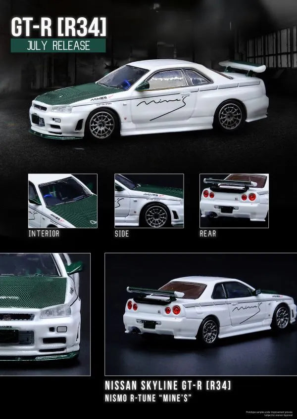Inno 1/64 NISSAN SKYLINE GT-R (R34) NISMO R-TUNE “MINES” With Green Carbon