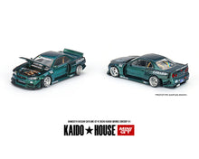 Load image into Gallery viewer, Kaido House x Mini GT 1:64 Nissan Skyline GT-R (R34) Kaido Works GReddy V1 – Green – Limited Edition