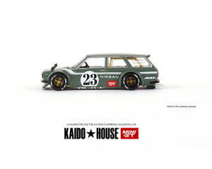 (Preorder) Kaido House x Mini GT 1:64 Datsun KAIDO 510 Wagon CARBON FIBER V3