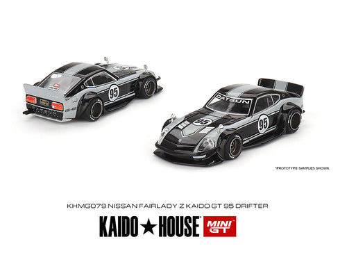 (Preorder) Kaido House x Mini GT 1:64 Nissan Fairlady Z Kaido GT 95 Drifter V1 – Black Grey – Limited Edition