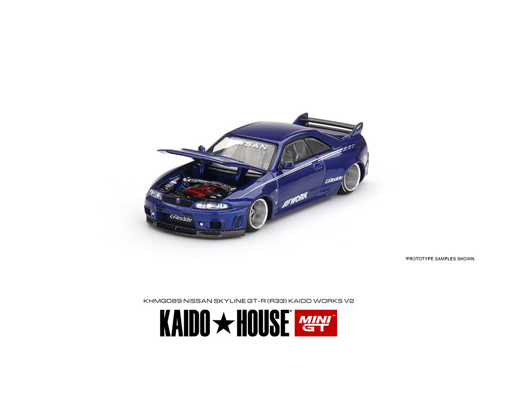 Kaido House x Mini GT 1:64 Nissan Skyline GT-R (R33) Kaido Works V2 Blue