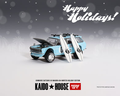 (Preorder) Kaido House x Mini GT 1:64 Datsun 510 Wagon Kaido GT Surf Safari RS Winter Holiday Edition