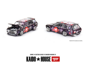 (Preorder) Kaido House x Mini GT 1:64 Datsun KAIDO 510 Wagon Hanami V3 – Magic Purple