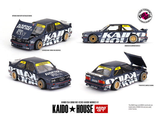 Kaido House x Mini GT 1:64 BMW M3 (E30) Kaido Works V1 – Dark Blue