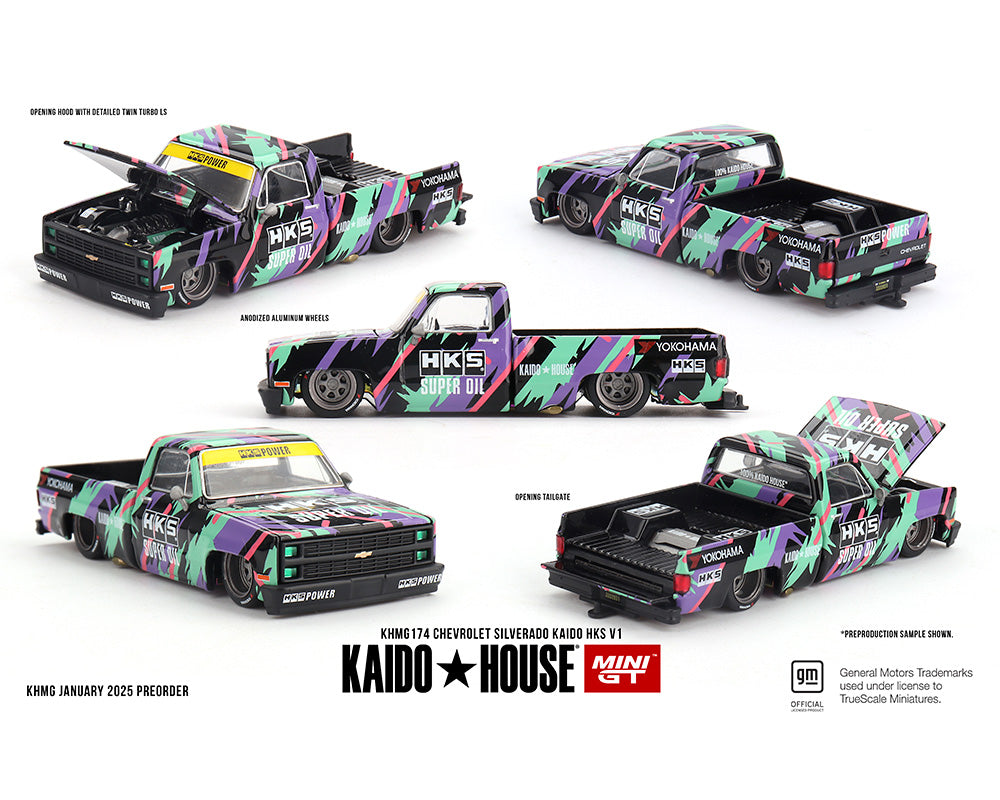 (Preorder) Kaido House x Mini GT 1:64 Chevrolet Silverado Kaido HKS V1