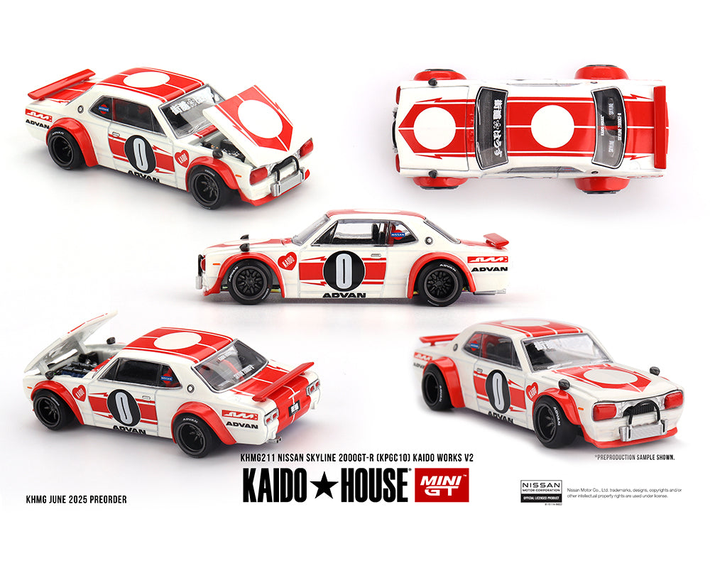 Kaido House x Mini GT 1:64 Nissan Skyline 2000GT-R (KPGC10) Kaido Works V2 – White