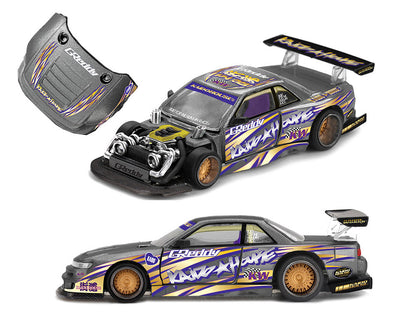 Kaido House x Mini GT Nissan Silvia S13-R Kaido Drift V1 Greddy – Gunmetal Gray