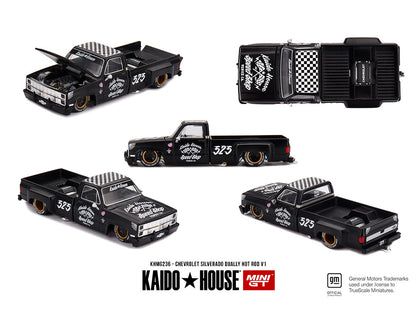Kaido House x Mini GT Chevrolet Silverado Dually Hot Rod V1 – Flat Black