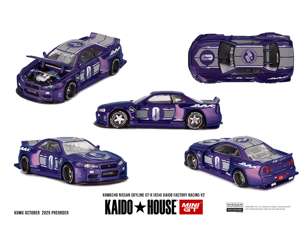 Kaido House x Mini GT Nissan Skyline GT-R (R34) Kaido factory