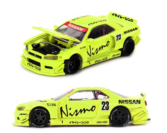 Kaido House x Mini GT Nissan Skyline GT-R (R34) Kaido Works V4 – Yellow