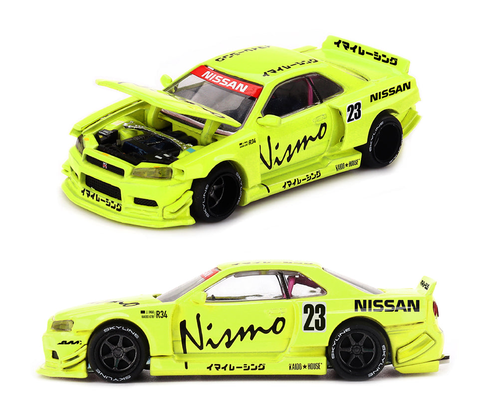 Kaido House x Mini GT Nissan Skyline GT-R (R34) Kaido Works V4 – Yellow