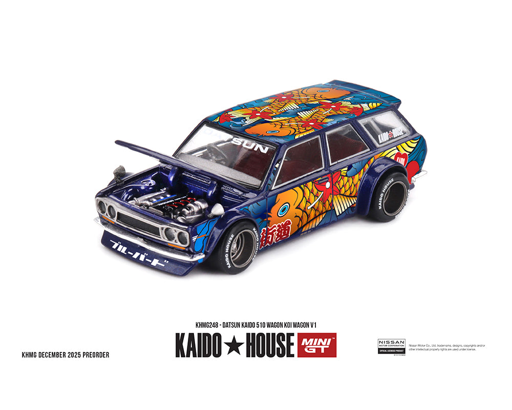 Kaido House x Mini GT Datsun KAIDO 510 Wagon Koi Wagon V1- Blue