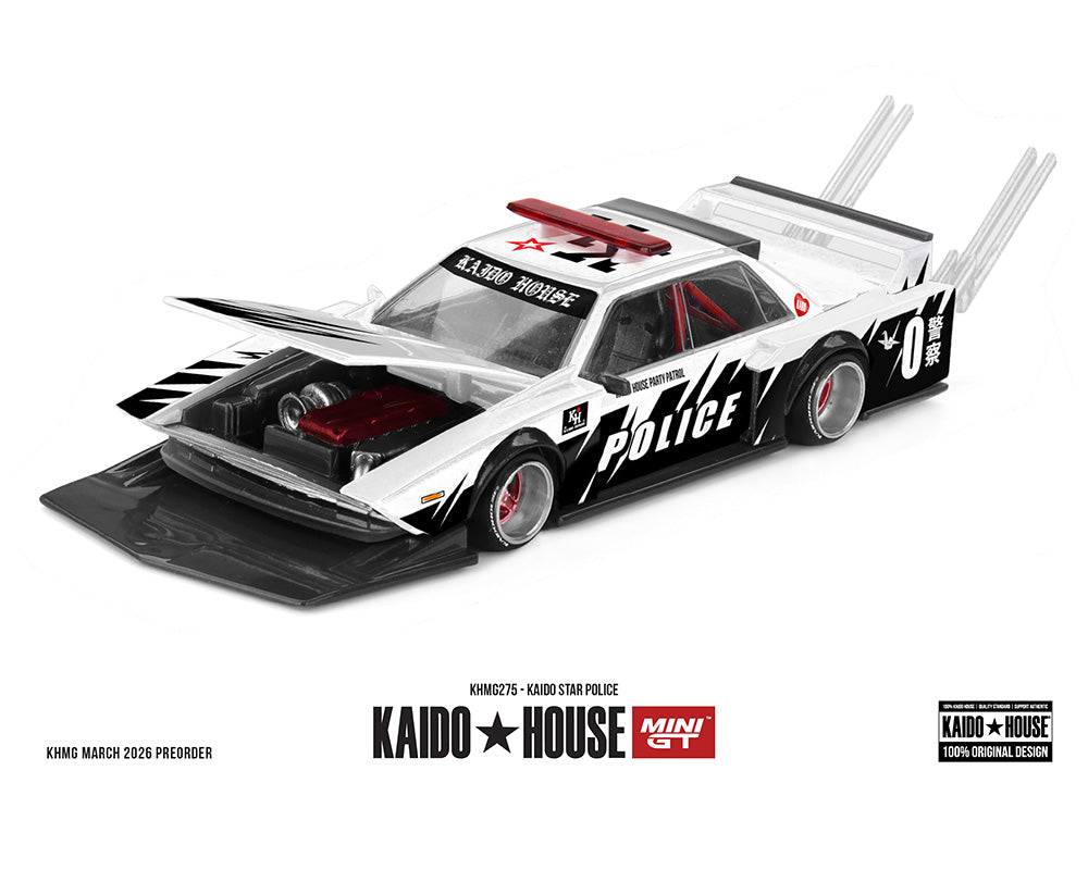 Kaido House x Mini GT 1:64 Kaido Star Police – White – Limited