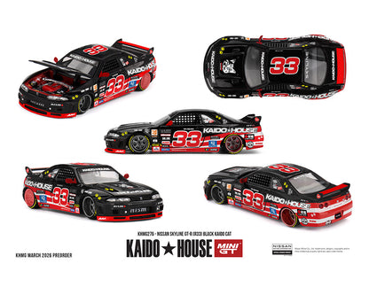 Kaido House x Mini GT 1:64 Nissan Skyline GT-R (R33) Black Kaido Cat – Limited Edition