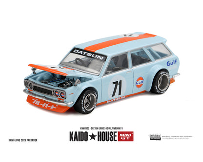 Kaido House x Mini GT 1:64 Datsun KAIDO 510 GULF Wagon V1 – Limited Edition