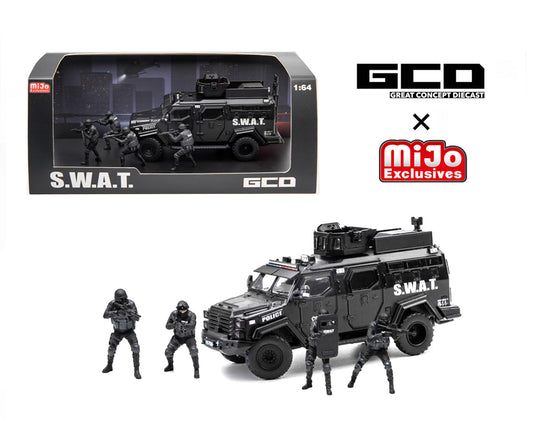 GCD 1:64 SWAT Tactical Armor Vehicle Diorama Set with 4 Figures – Mijo Exclusives