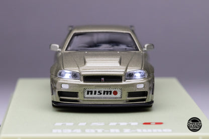 DiecastTalk Exclusive Kyosho 1/64 Nissan Skyline R34 GT-R Millenium Jade MOTN Compatible