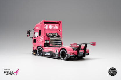 DiecastTalk x Leen Customs x GCD 1:64 LBWK UD Quon LB Trucks Pink with Pin Charity