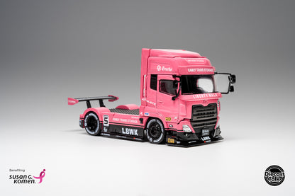 DiecastTalk x Leen Customs x GCD 1:64 LBWK UD Quon LB Trucks Pink with Pin Charity