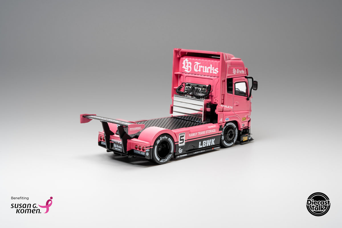 DiecastTalk x Leen Customs x GCD 1:64 LBWK UD Quon LB Trucks Pink with Pin Charity
