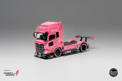 DiecastTalk x Leen Customs x GCD 1:64 LBWK UD Quon LB Trucks Pink with Pin Charity