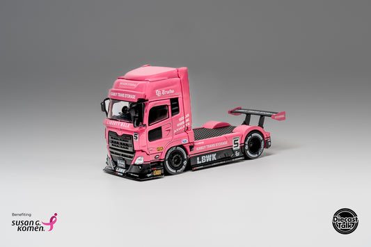 DiecastTalk x Leen Customs x GCD 1:64 LBWK UD Quon LB Trucks Pink with Pin Charity