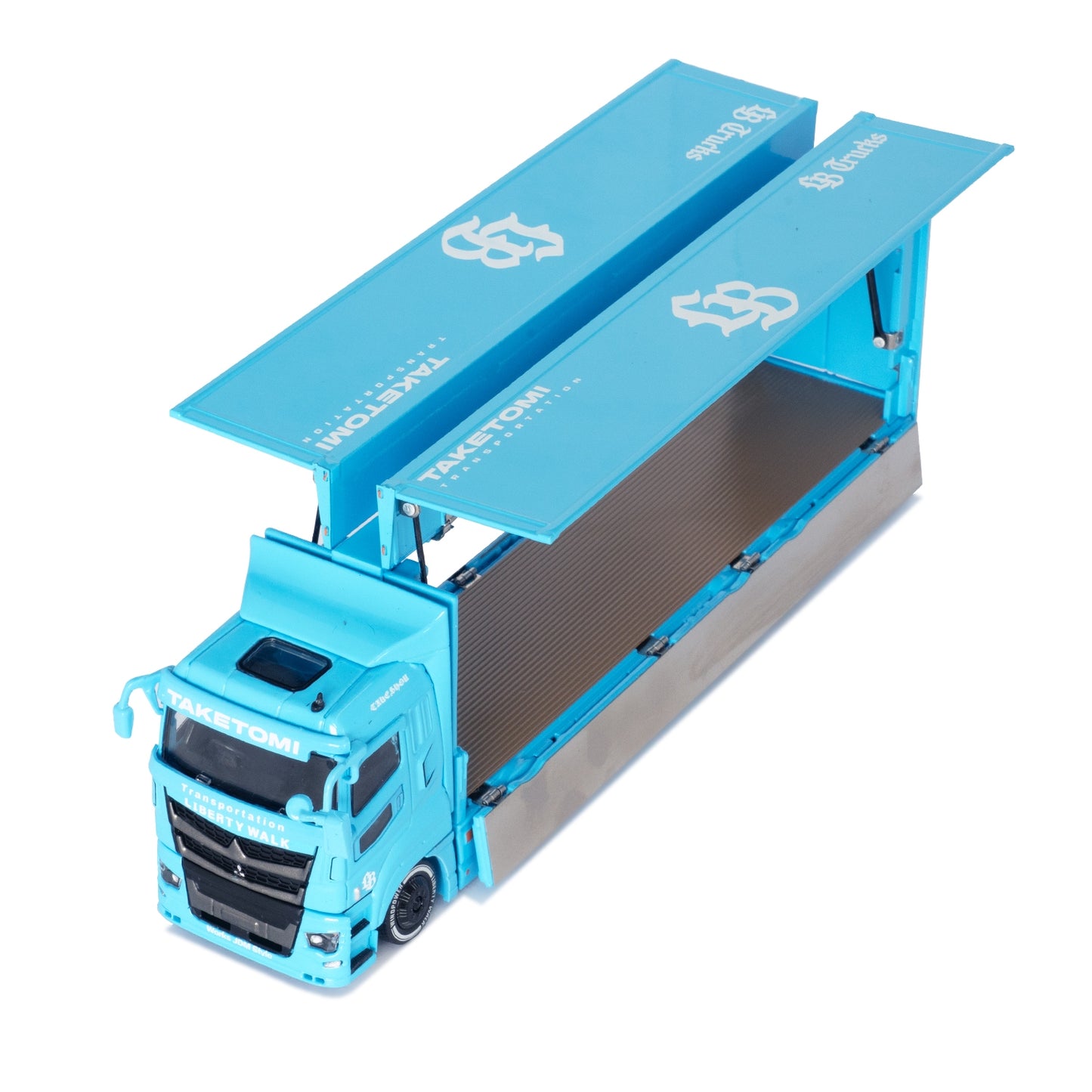 GCD 1/64 Mitsubishi FUSO Car Carrier LBWK Baby Blue