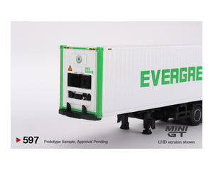 (Preorder) Mini GT 1:64 Western Star 49X with 40′ Reefer Container EVERGREEN Limited Edition – White
