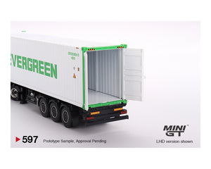 (Preorder) Mini GT 1:64 Western Star 49X with 40′ Reefer Container EVERGREEN Limited Edition – White