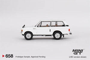 Mini GT 1:64 Range Rover Davos – White – MiJo Exclusives