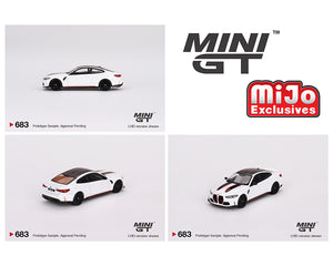 (Preorder) Mini GT 1:64 BMW M4 CSL – Alpine White- MiJo Exclusives
