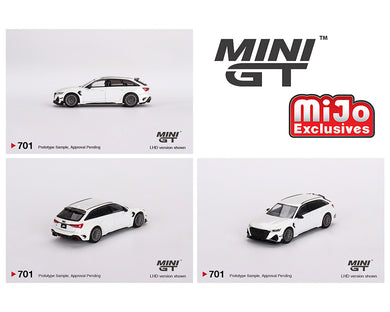 (Preorder) Mini GT 1:64 Audi ABT RS6-R Glacier – White Metallic – MiJo Exclusives