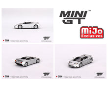 Load image into Gallery viewer, (Preorder) Mini GT 1:64 Bugatti EB110 GT Grigio Chiaro- Silver – MiJo Exclusives