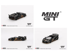 Load image into Gallery viewer, (Preorder) Mini GT 1:64 Lamborghini Aventador SVJ 63 Roadster Nero Aldebaran