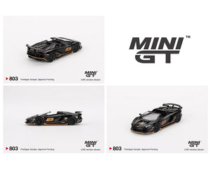 (Preorder) Mini GT 1:64 Lamborghini Aventador SVJ 63 Roadster Nero Aldebaran