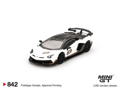 (Preorder) Mini GT 1:64 Lamborghini Aventador SVJ 63 – Bianco Asopo