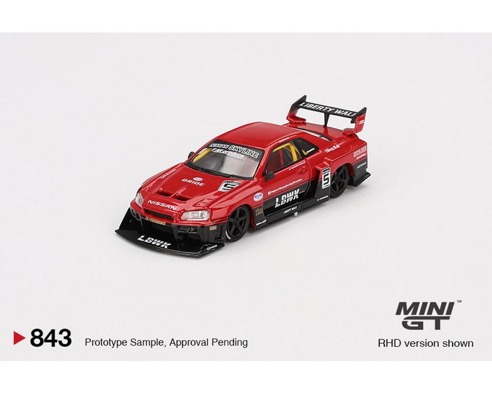 Mini GT 1:64 Nissan LB-ER34 Super Silhouette SKYLINE – Red/Black – Limited Edition