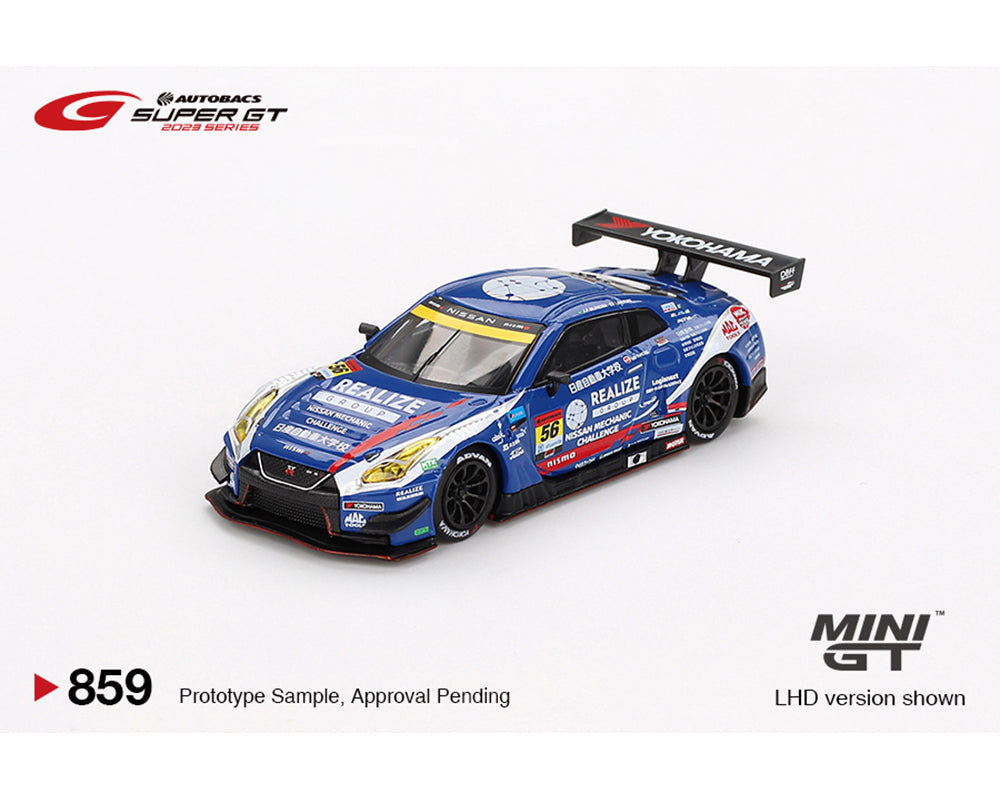 Mini GT 1:64 Japan Exclusive Nissan GT-R NISMO GT3 #56 ” REALIZE NISSAN MECHANIC CHALLENGE GT-R” KONDO RACING 2023 SUPER GT SERIES