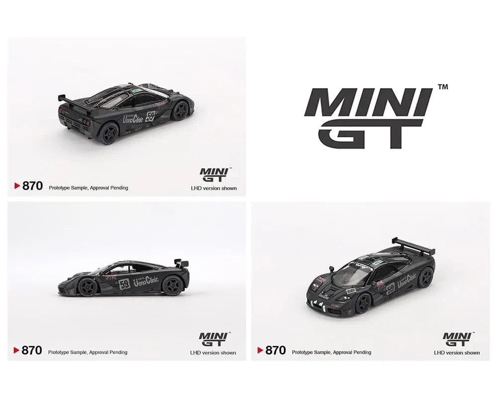Mini GT 1:64 McLaren F1 GTR #59 1995 Le Mans 24Hr Winner – Post-Race Weathered Matte Black