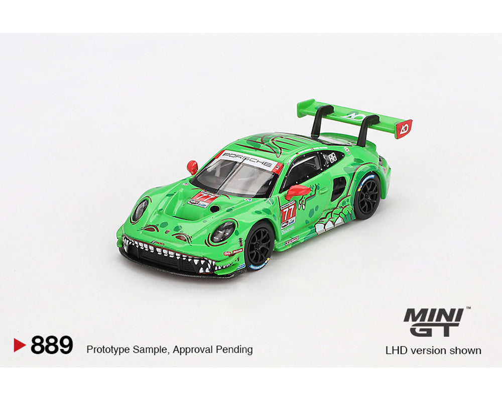 Mini GT 1:64 Porsche 911 GT3 R #77 AO Racing 2024 IMSA Daytona 24 Hrs GTD Pro 2nd Place