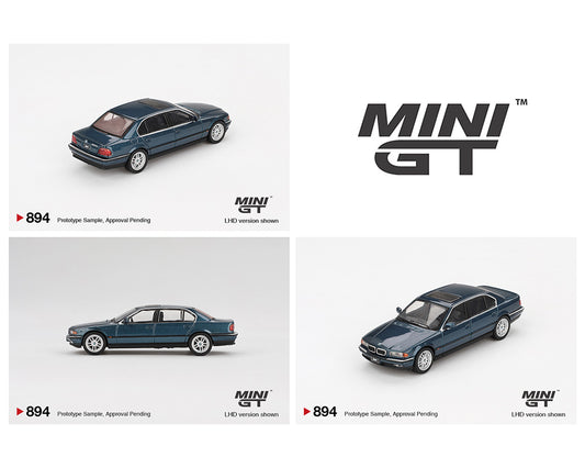 (Preorder) Mini GT 1:64 BMW 750iL – Sorento Blue Metallic