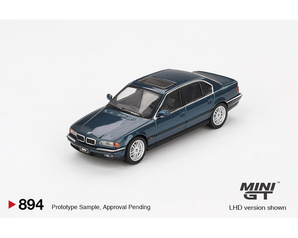 (Preorder) Mini GT 1:64 BMW 750iL – Sorento Blue Metallic