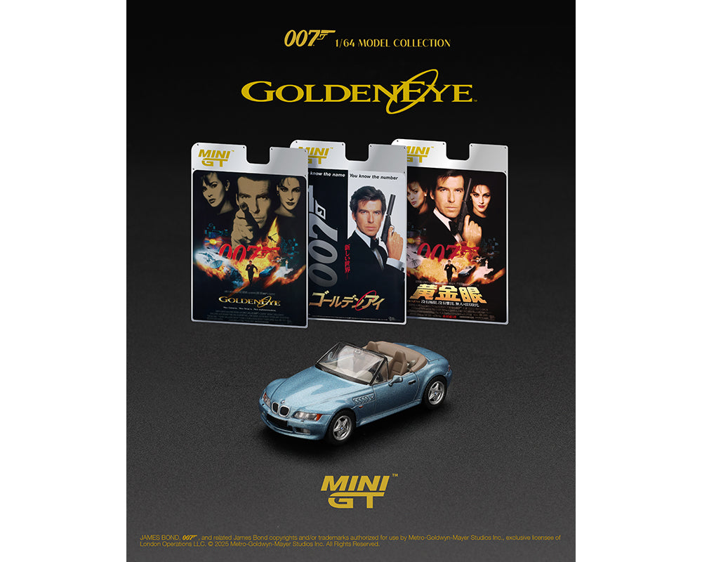 Mini GT 1:64 BMW Z3 “GoldenEye” – English Version Packaging