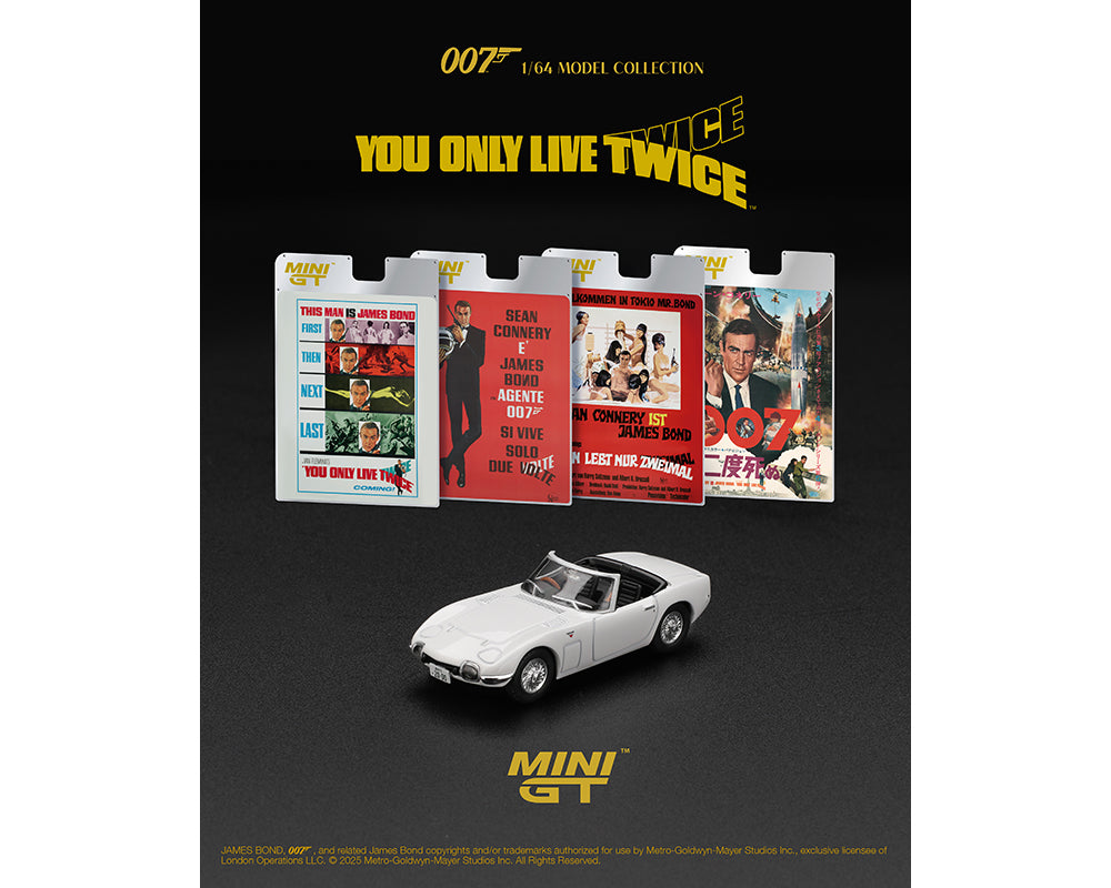 Mini GT 1:64 Toyota 2000GT Roadster “You Only Live Twice”- English Version Packaging – Limited Edition