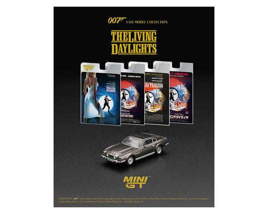 Mini GT 1:64 Aston Martin V8 Vantage The Living Daylights – English Packaging