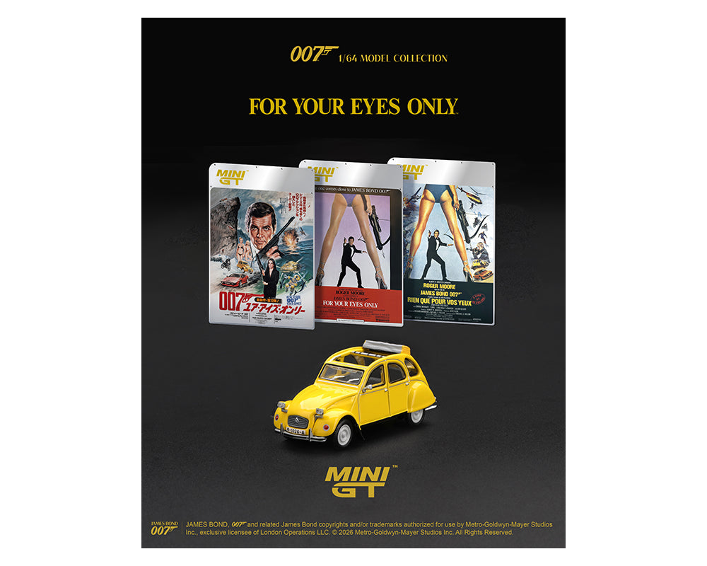 Mini GT 1:64 James Bond 007 Citroën 2CV “For Your Eyes Only”- English Packaging – Limited Edition
