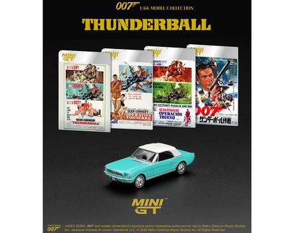 Mini GT 1:64 James Bond 007 Ford Mustang Convertible 1965 “Thunderball” – English Packaging