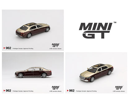 Mini GT 1:64 Mercedes-Maybach S680 – Gold / Dark Red Metallic
